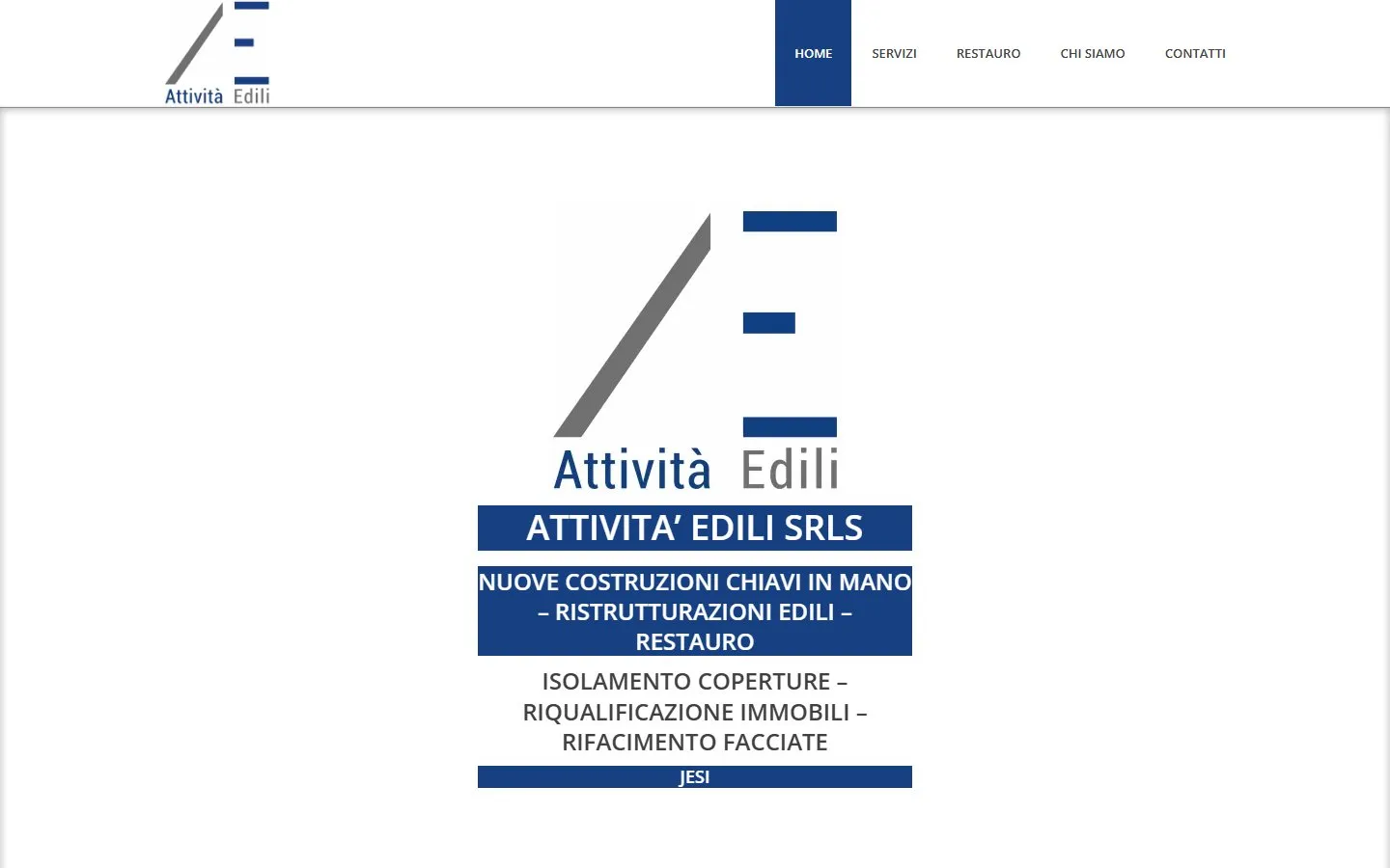 Screenshot del sito di Attività Edili