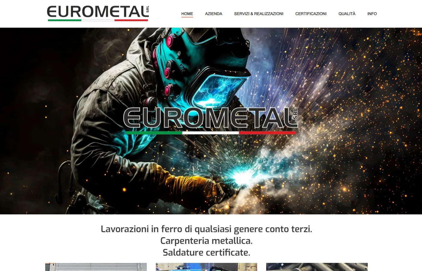 Screenshot del sito di Eurometal Jesi
