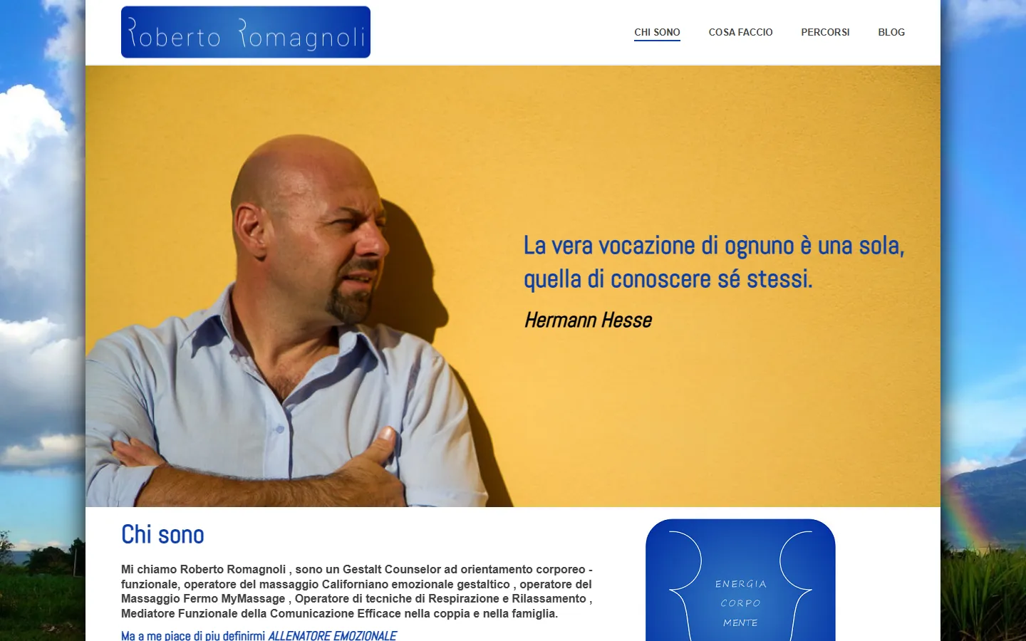 Screenshot del sito di Roberto Romagnoli