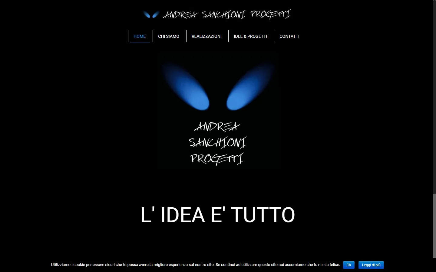 Screenshot del sito di Andrea Sanchioni