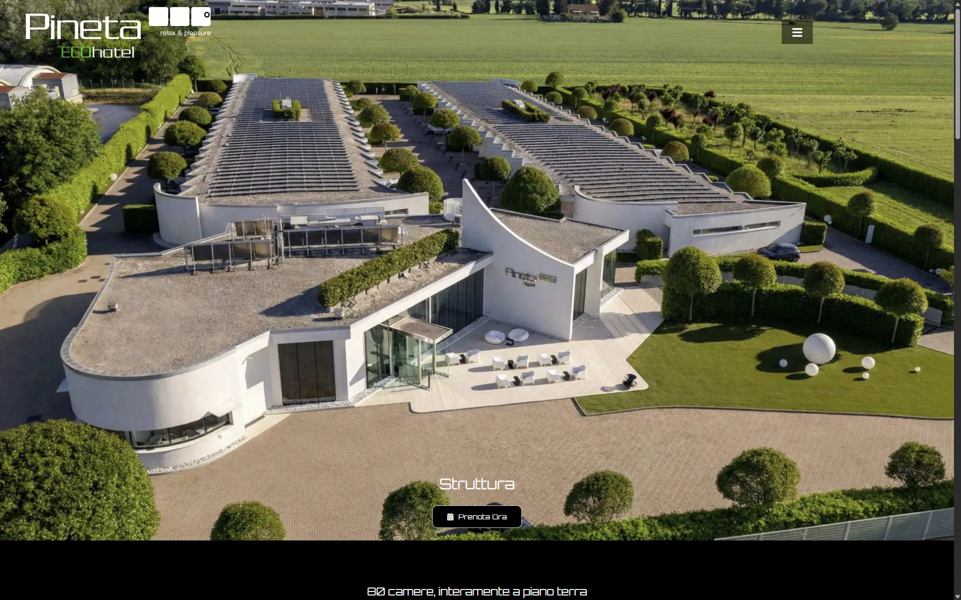 Screenshot del sito di Pineta Hotel