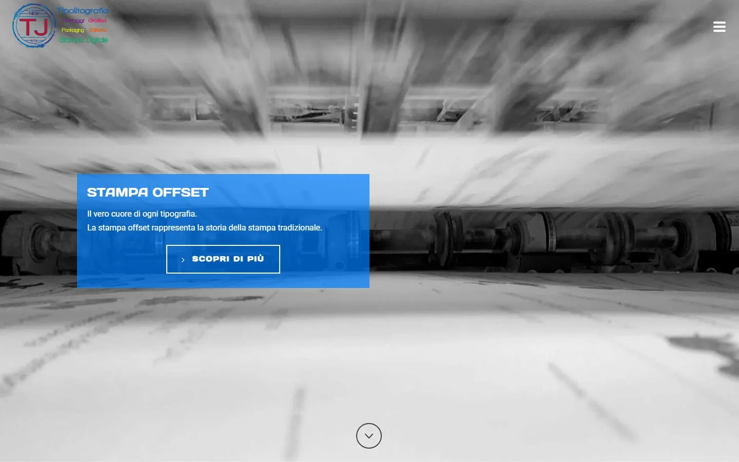Screenshot del sito di Tipografia NewTJ