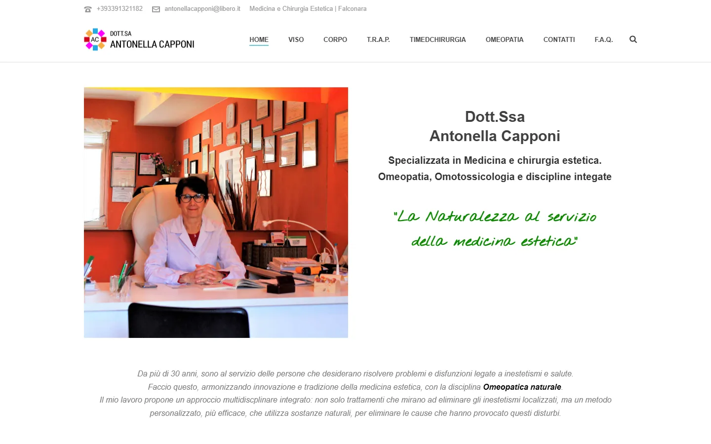 Screenshot del sito di Antonella Capponi