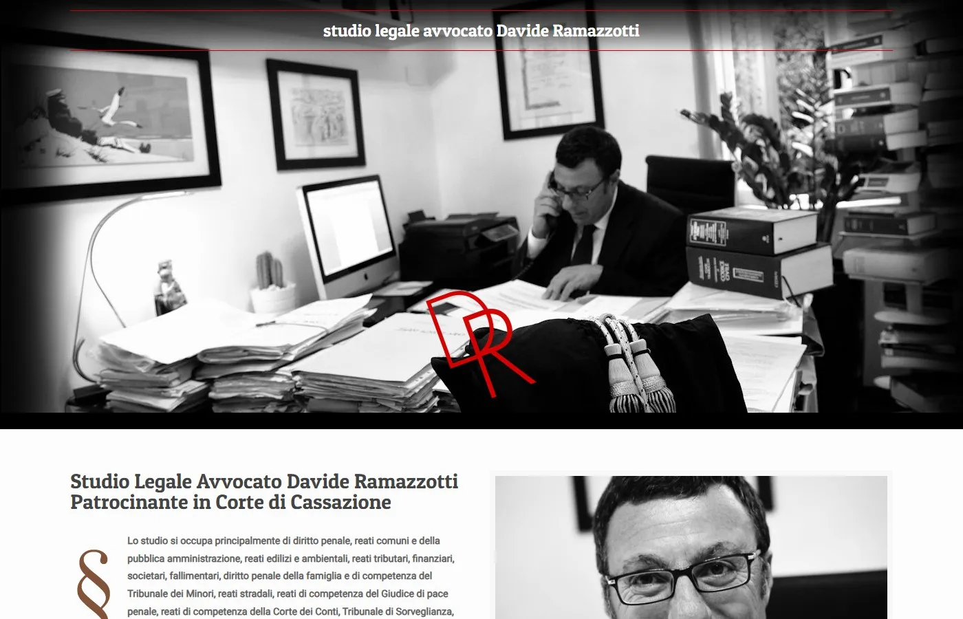 Screenshot del sito di Avvocato Ramazzotti